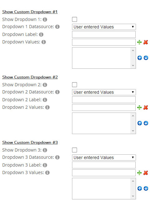 Customs Dropdowns